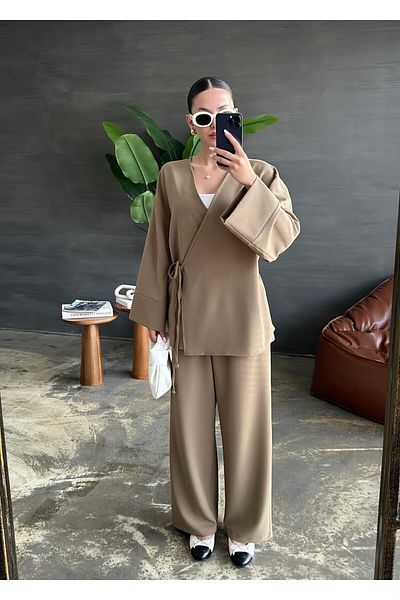 Melike Bakar Boutique Double Crepe Kimono Set