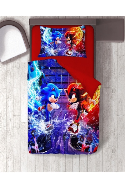 hediyechy Single Gift Duvet Cover Set - Soniç Printed, No Sheets