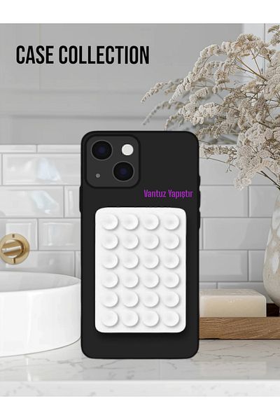 Casecollection حامل هاتف بكأس شفط من السيليكون، حامل لاصق مضاد للانزلاق للهاتف الخلوي يلتصق بالزجاج