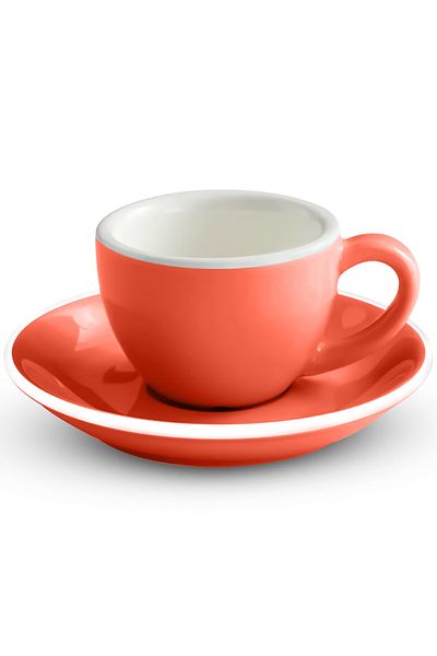 MIBRU Coffee Espresso ceramic cup with plate 75ml orange