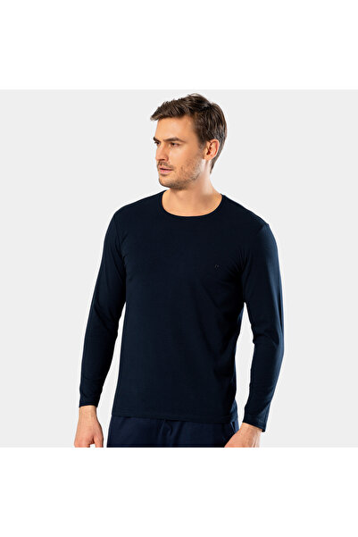 Cacharel Чоловіча футболка з довгими рукавами 1333/Синя