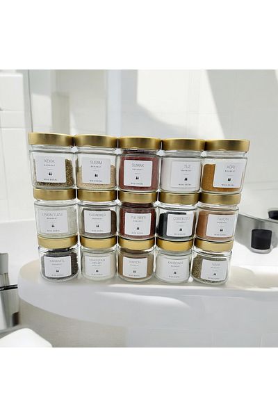 zezedesing Spice Bowl Set 255Cc (15 Pieces Gold Cap)