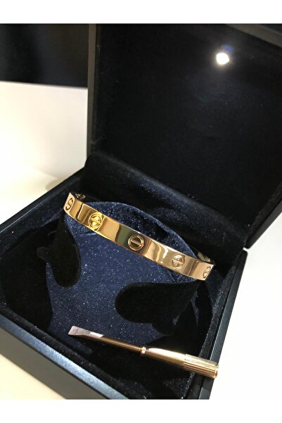 vogutima Erkek Kadın Çelik Bileklik - Vidalı Rose Kelepçe Işıklı Kutuda • Sev...