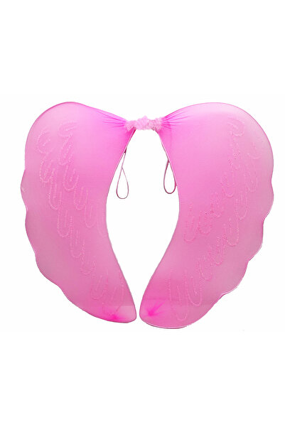 Skygo Pink Color Tulle Fairy Wing with Pink Feather in the Middle 40x50 cm