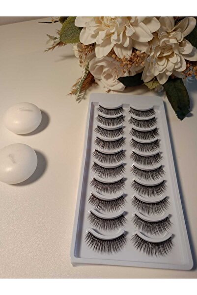 SEBURAM COLLECTION 10'lu Kirpik Set İpek Doğal Hacimli Görünümlü İpek Bütün T...