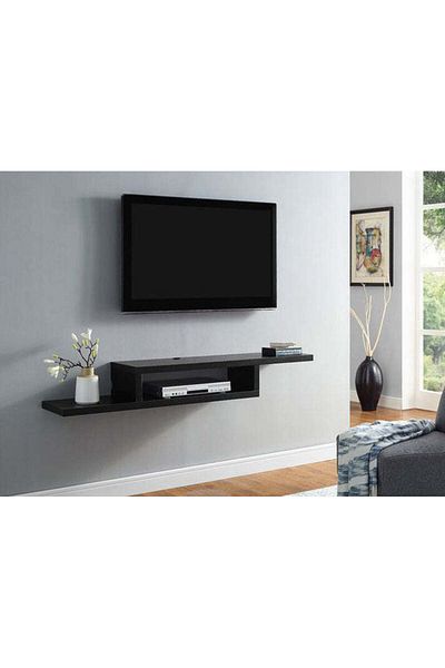 Modern home حامل تلفزيون عائم مثبت على الحائط - 110 سم - أسود