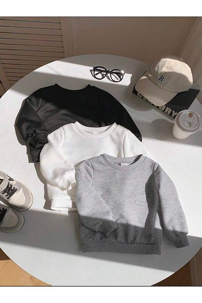 Serays moda Комплект от 3 детски памучни суитшърта за момичета/момчета