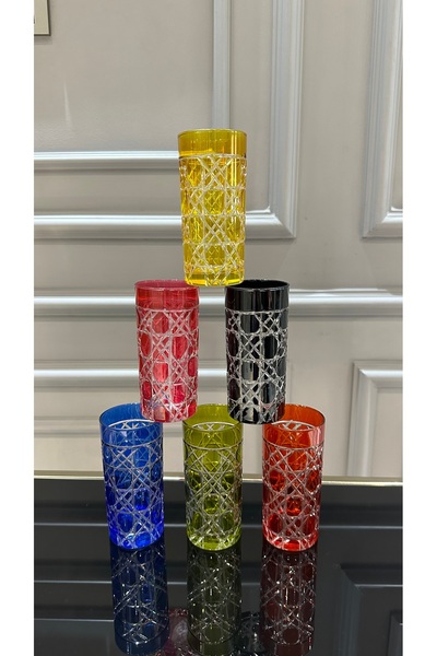 Turkuaz kristal Honeycomb Colored Cutting Handcrafted Soft Drink Water Cup