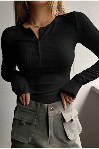 peri tower Γυναικεία μπλούζα με κορδόνι καμιζόλ - μακρυμάνικο, λαιμόκοψη, λεπ...