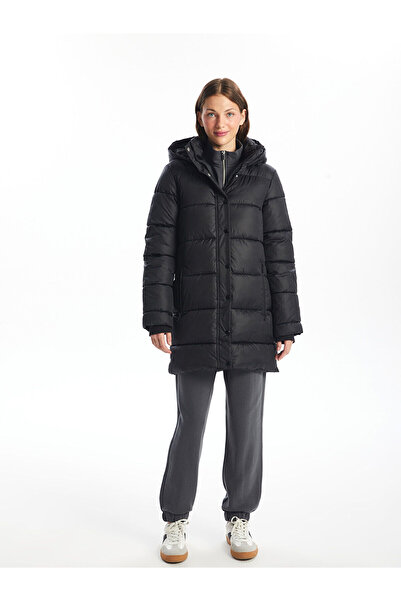 LC Waikiki Black Hooded Women's Puffer Jacket