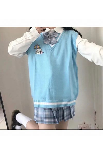 Köstebek Fantasy Magic Kuromi My Melody V-Neck Sweater