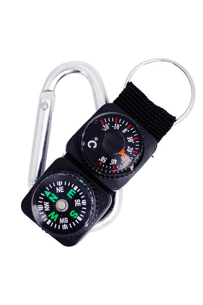 JUANJUAN Mini Keychain multifunction Camping Compass Thermometer Outdoor Climbing Temperature tester helpi...