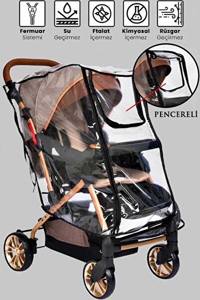 MorPort Baby Stroller Double Zipper Rain Cover (Compatible with All Baby Strollers)