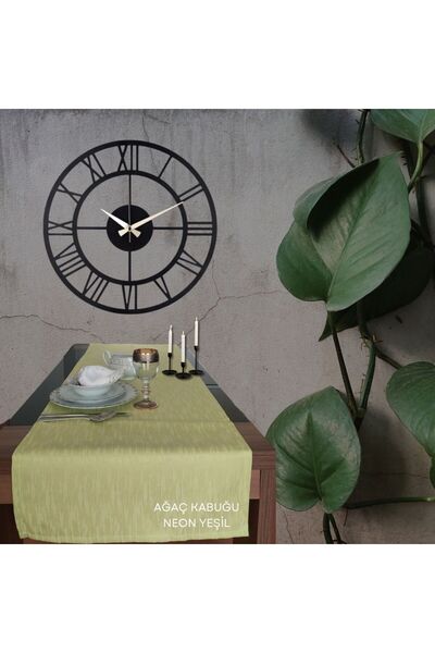 Leora Home Yemek Masa Örtüsü Runner - Ağaç Kabuğu Desenli - 50 x 150 cm - %50...