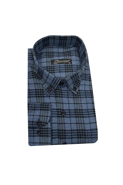 FABİO CASSANİ Ανδρικό πουκάμισο Fabio Cassani Plus Size Winter Cashmere-6947