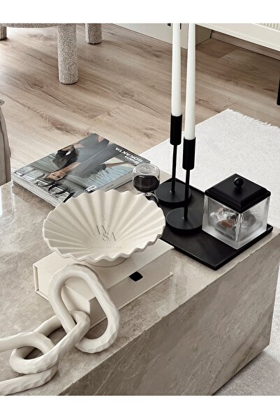 AYSA HOME DECOR Μπεζ Κεραμικό Πιάτο - Διακοσμητικό Μπολ με βολάν