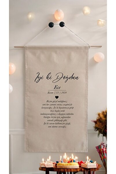 Puppetzzz Doğum Günü Flaması Arka Fon Afiş Kişiye özel isimli 70x45