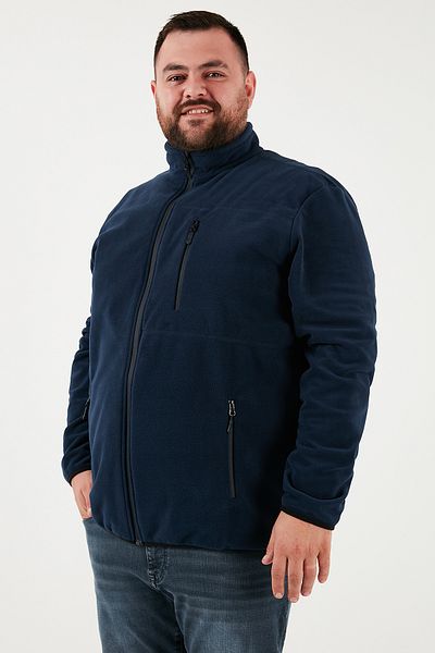 Buratti Ανδρική Ζακέτα Fleece με φερμουάρ Plus Size - Κανονική Εφαρμογή, ΖΑΚΕΤΑ με γιακά 5906028 Β
