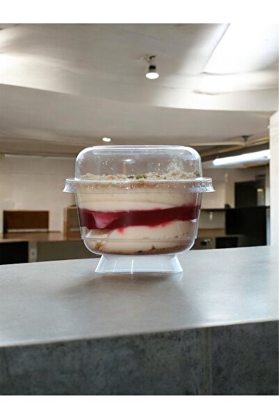 KONERPACK 50 Adet Ayaklı Tatlı Kasesi,Sert Plastik Magnolya Kasesi-Pet Bombe ...