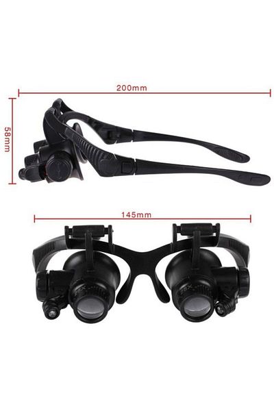 Nikula Glasses Model 10x 15x 20x 25x Lens 2 Led Lighted Magnifier
