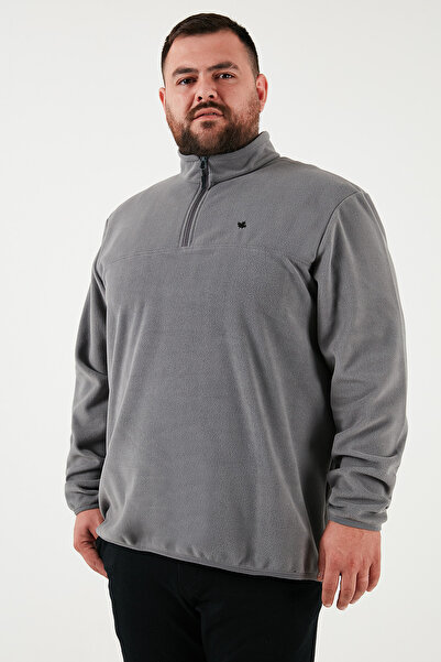 Buratti Men's Fleece 5906001 B - Plus Size, Stand Collar, Regular Fit, Anti-Pilling, Winter Charged