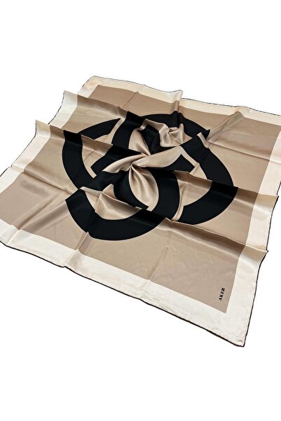 Aker 8800701-334 Eșarfă de mătase neagră Camel - Sura