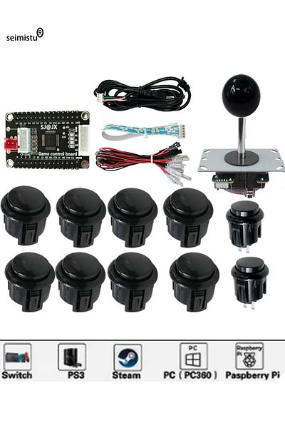 Choice 1 player--black Arcade Joystick Copy Sanwa Neo Geo Arcade Game Diy Kit Raspberry Pi XBOX360 Android