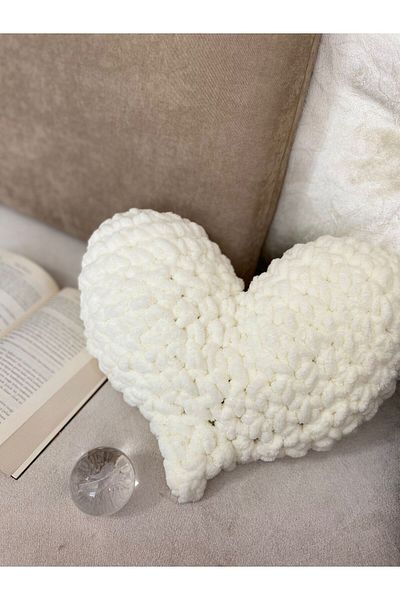 Alize Puffy Heart Decorative Wool Pillow Throw Pillow