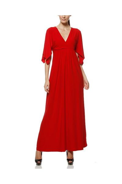Serap Koç Sash Detail - Wide Sleeve Maxi Dress - Red