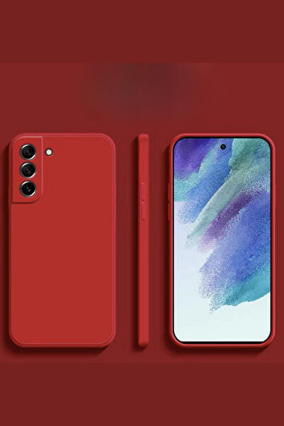 Hatreds Galaxy S21 Uyumlu İçi Kadife Mat Renkli Kamera Korumalı Kılıf - Kırmızı