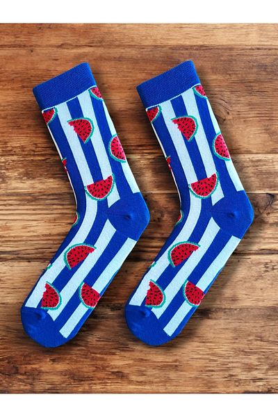 daphne studio Unisex Watermelon Retro Watermelon Pink Pink Socks Patterned Socket Below the Knee