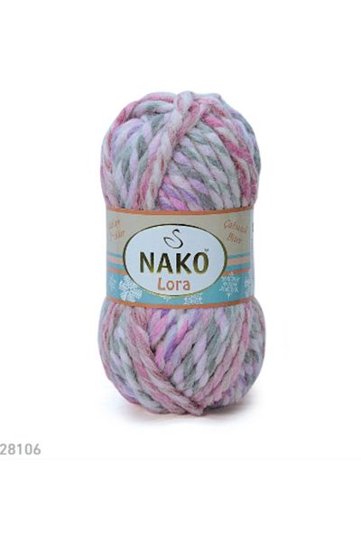 NAKO Hand Knitting Yarn - Marbled Woolen Yarn, Pink Purple Scarf, Beanie Sweater Shawl