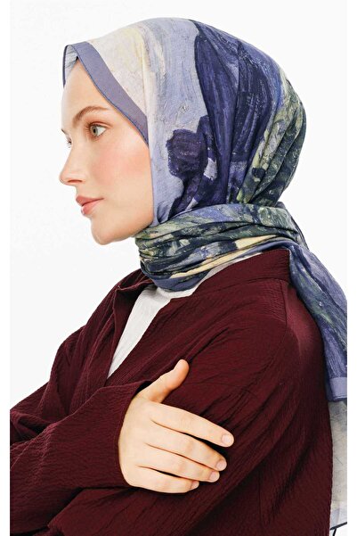 VALORSCARF Βαμβακερό μεταξωτό σάλι Moss Pattern