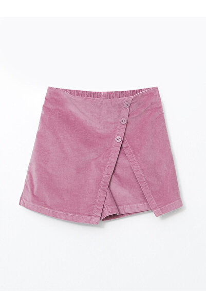 LC Waikiki Özmarka Yeni Sezon Beli Lastikli Kadife Kız Çocuk Şort Etek