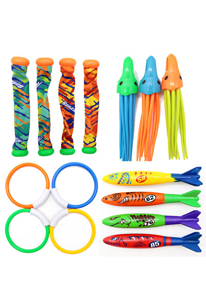 Choice مجموعة ألعاب الغوص للأطفال مكونة من 15 قطعة، حمام سباحة، البحث عن الكنز، حلقة مائية، إغلاق ماسي للتنفس