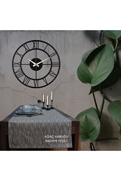 Leora Home Yemek Masa Örtüsü Runner - Ağaç Kabuğu Desenli - 50 x 150 cm - %50...
