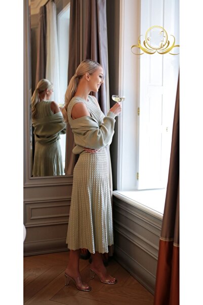 DAMGA Collection Γυναικείο Πλεκτό Μακρύ Φόρεμα