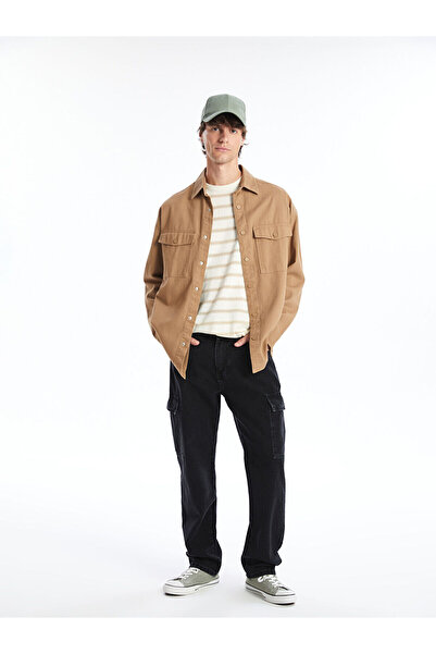 LC Waikiki LCW Jeans Schwarz 700 Straight Fit Herren Cargo-Jeanshose