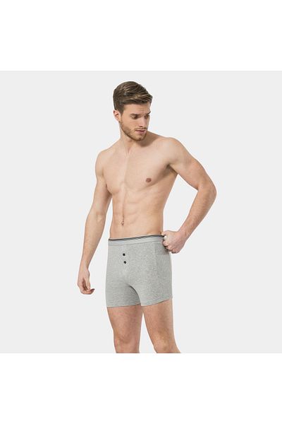TÜREN Türen Men's Lycra Button Boxers (Pack of 2) 135/Gray