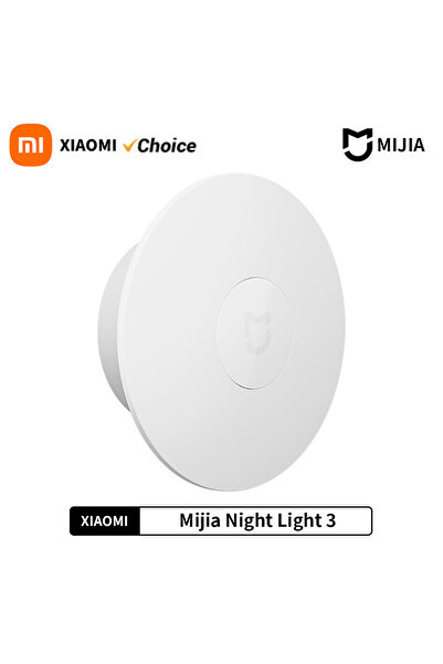 Xiaomi 3 قطع من مصابيح ميجيا الليلية، الإصدار الثالث، بطارية قابلة للشحن بسعة 600 مللي أمبير، مزودة بمستشعر حركة، سطوع قابل للتعديل، ذكية...