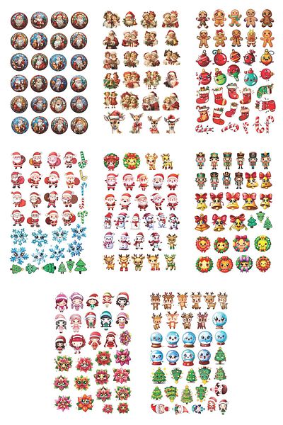 Postifull New Year Sticker Set - 240 Pieces of Labels, Notebook and Book