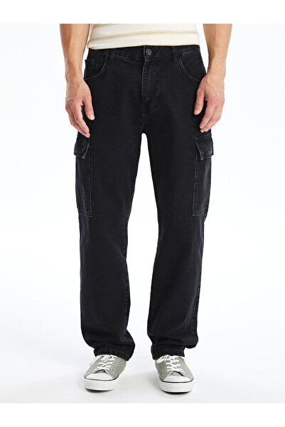 LC Waikiki LCW Jeans Schwarz 700 Straight Fit Herren Cargo-Jeanshose