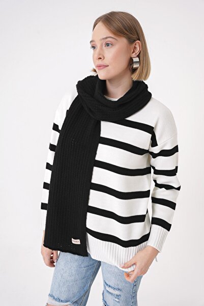 CHUBA Eșarfă pentru femei cu model tricotaje moi - neagră 25W5003