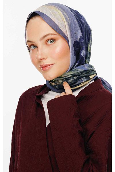 VALORSCARF Βαμβακερό μεταξωτό σάλι Moss Pattern
