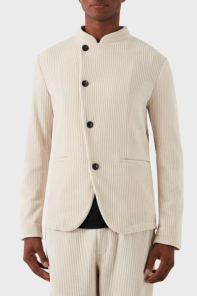 Emporio Armani سترة عادية بياقة واقفة للرجال 6D1G6P 1JHNZ 0135
