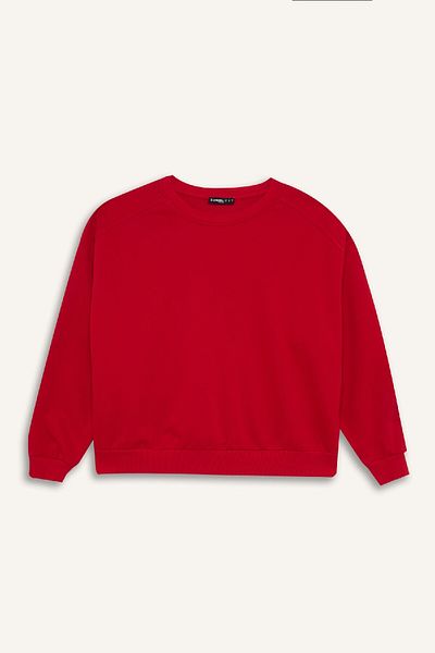 DeFacto Crew Neck Oversize Sweatshirt - Thick and Solid A4177Ax24Wn