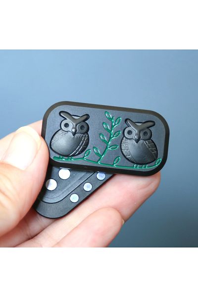 Choice Black Button Ⅱ Owl Fidget Spinner Fidget Push Slider Hand Spinner Metal EDC Fidget Toys Office Desk