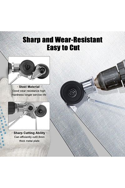 Choice Electric Drill Plate Cutter Attachment Double Headed Free Cutting Tools Iron Metal Sheet Cutter P...