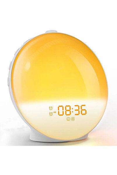 Choice Half Screen Wake Up Light Alarm Clock Sunrise/Sunset Simulation Digita...
