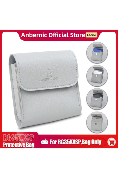 Choice Anbernic leather case rg35xxsp handheld game console protective storage carrying bag portable ...